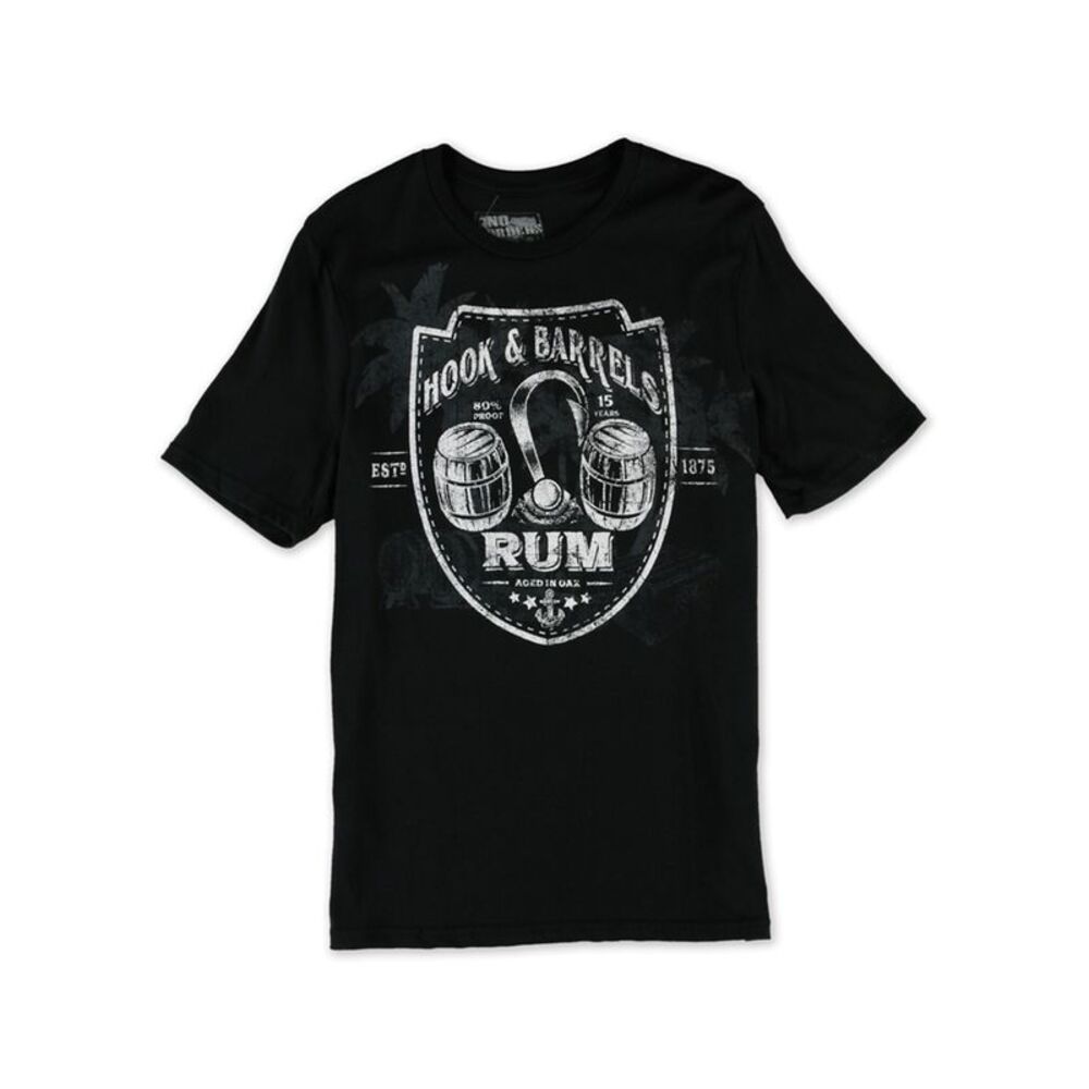 No Borders Mens Hook & Barrels Rum Graphic T-Shirt, NWT